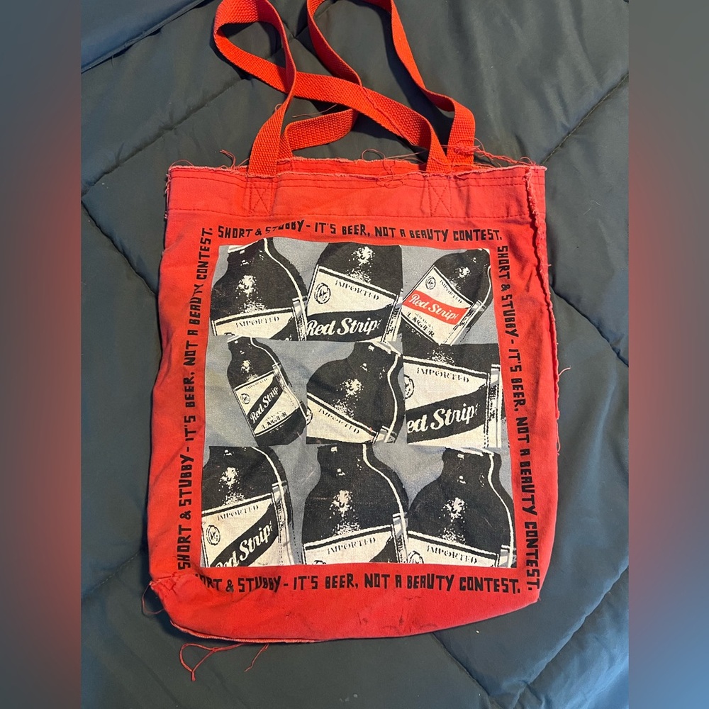 Vintage Red Strip tote